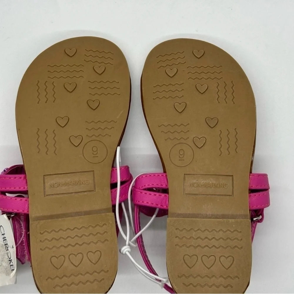 Girl's Cherokee Pink Florence Beaded Casual Sandals